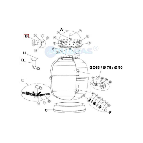 Комплект манометра фильтра IML TEIDE с крепежом (узел В) (VFS1050-3)