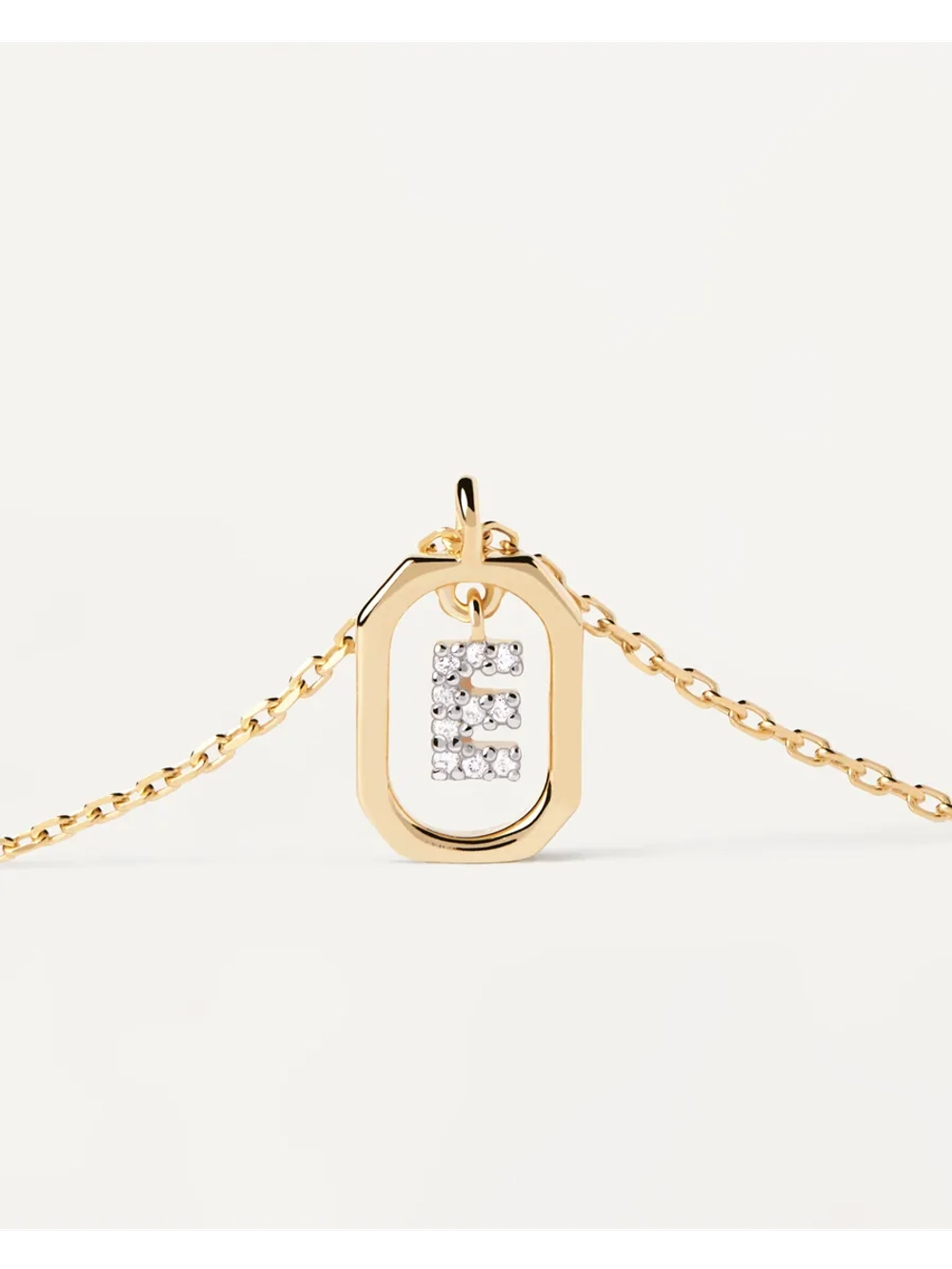 Колье Мини-Буква E серебро 925 пробы покрытое золотом