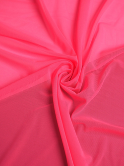 Сетка эластичная розово-красная неоновая метражом