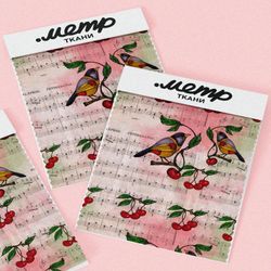 Ткань флис птички и кадриль