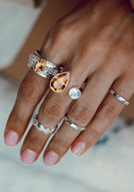 Кольцо «Дуо» с цитрином и белым топазом