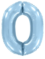 Цифра «0» голубая с гелием в магазине «Склад Шаров»