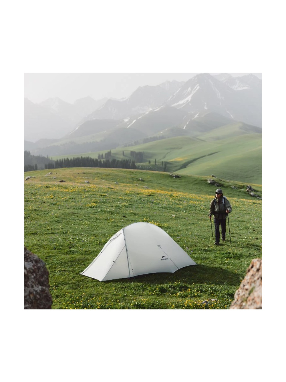 Палатка Naturehike Cloud Up UL Si 1-местная, алюминиевый каркас, серая
