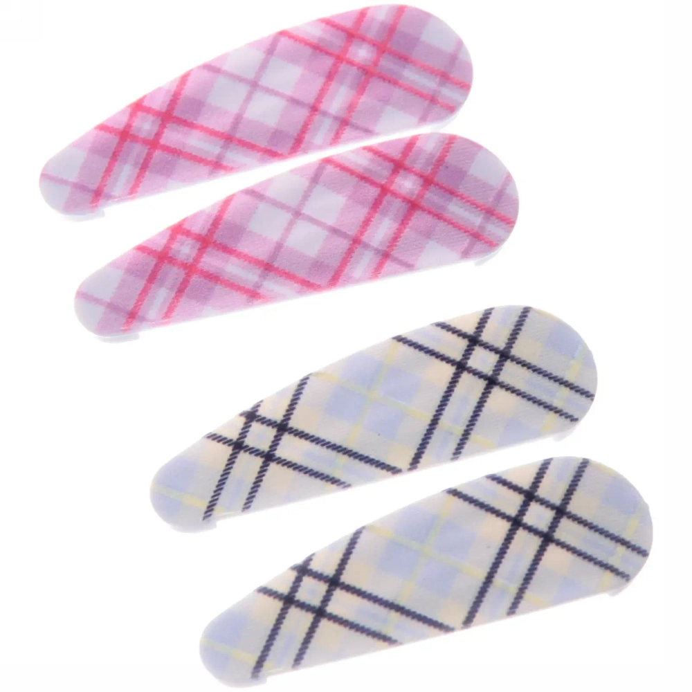 Зажимы для волос 4шт «Collection School», принт клетка, 5,2*1,7см