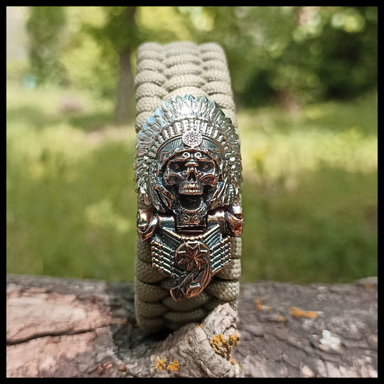 Замок для браслета "Вождь индейцев " бронза + никель