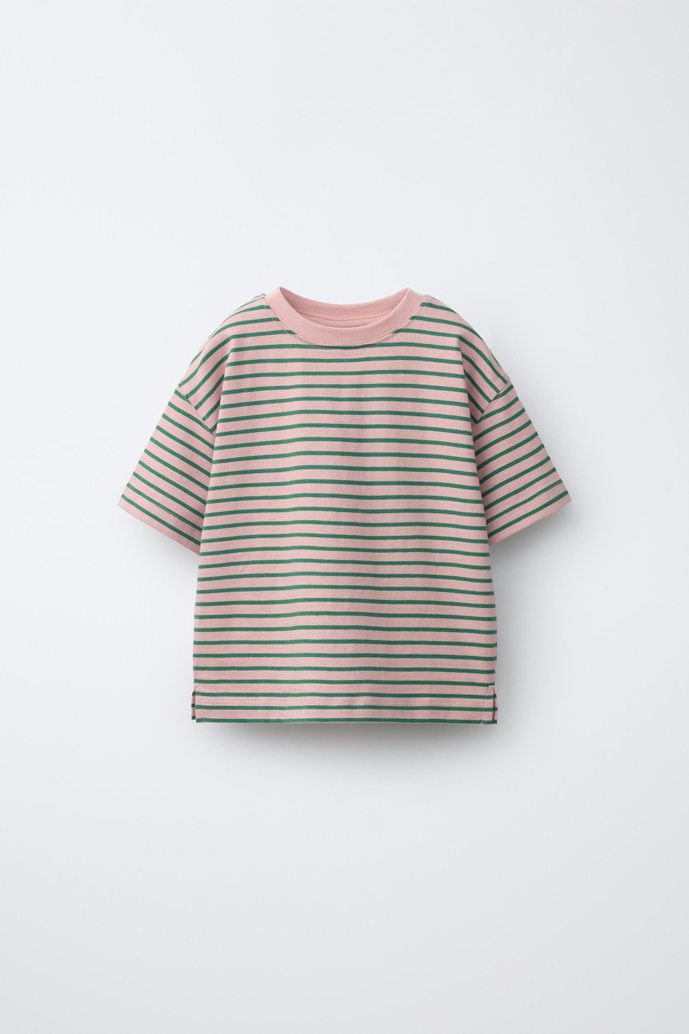 ZARA ФУТБОЛКА В ПОЛОСКУ, ПАСТЕЛЬНО-РОЗОВЫЙ
