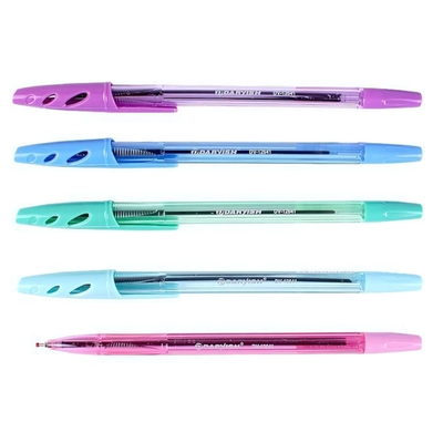 Ручка шарик. на масл.основе 0,7мм. синяя, корпус полупрозр.цветной (Darvish)