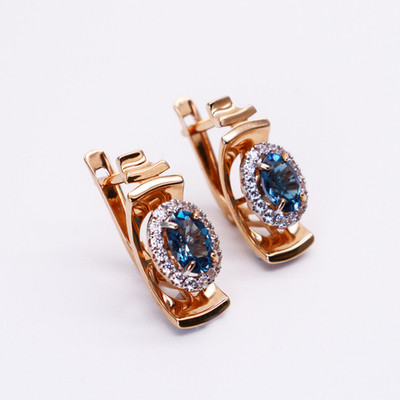 Серьги с London топазом