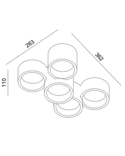 Минималистичный потолочный светильник с кластерной композицией.