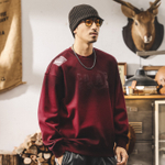 Мужской свитшот американского ретро стиля, грязно-окрашенный, выстиранный, плотный (360 г), весна-осень