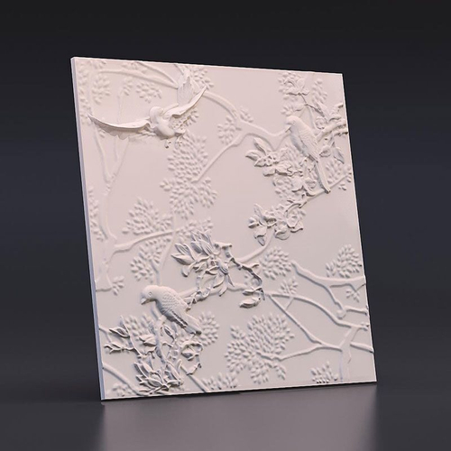 Гипсовая панель Птички