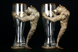 Набор бокалов для пива "Медведь VIP" 2 шт. в подарочном кейсе