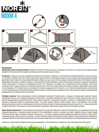 Палатка кемпинговая NORFIN Ruona 4