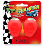 Фонари TRIX Champion детские, комплект передний задний, 2 диода, 3 режима, силикон, красные (20/100)