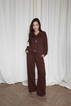 Комплект трикотажный, кардиган на молнии и брюки