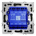 Перекрестный переключатель встраиваемый VOLTUM S70 двухклавишный 10А, (сталь)