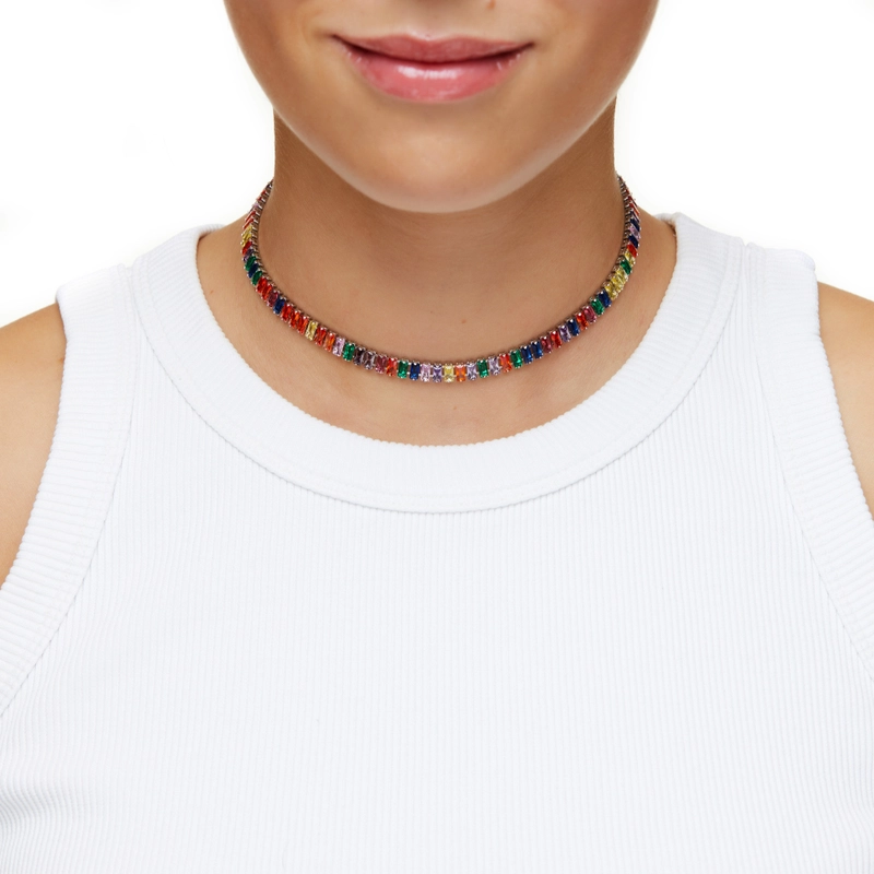 Колье Серебряный Мульти Багет