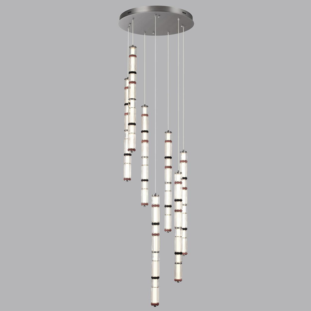 5456/210L ODL_EX Люстра каскадная LED 210W (30W*7) 4000K COLLIER L-VISION