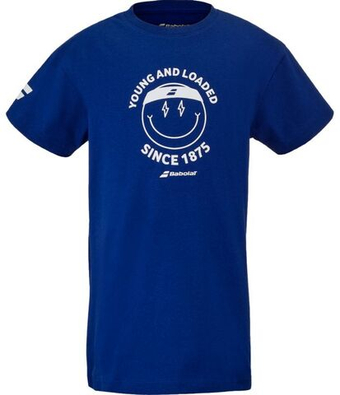 Футболка для мальчика теннисная Babolat Exercise Cotton Boy - небесный