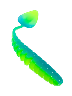 Приманка ZUB-SHAD  90мм(3,5")-5шт, (цвет 020) синий верх-желтый низ