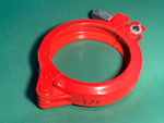 Хомут бетоновода DN150 (175 мм) болтовой (красный)