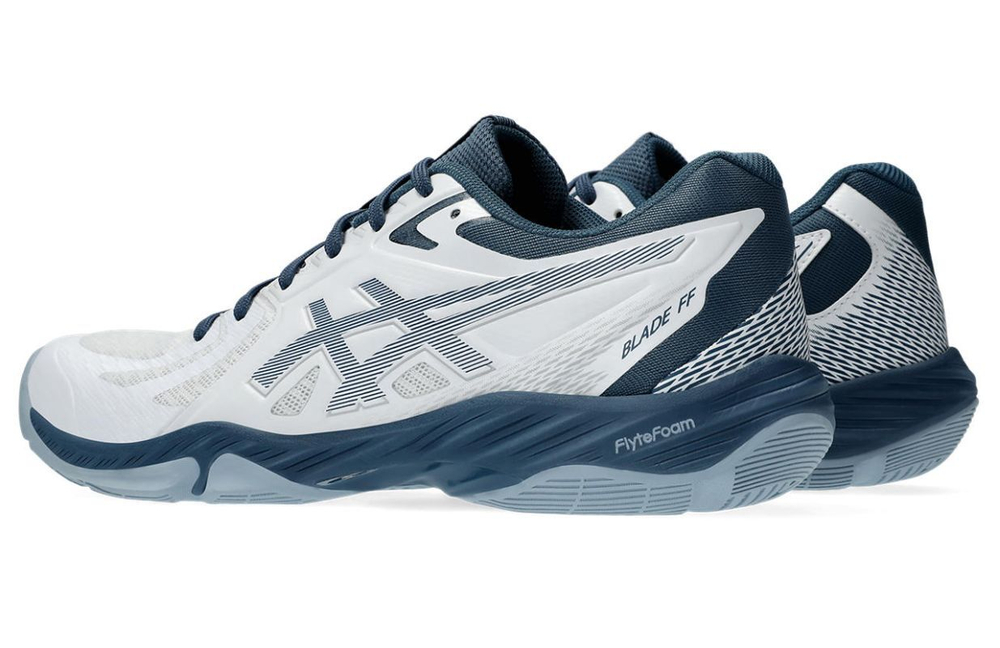 Мужские кроссовки для бадминтона/сквоша Asics Blade FF - белые/винтажные индиго