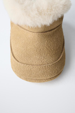 ZARA БОТИНКИ С ПОДКЛАДКОЙ, КОРИЧНЕВЫЙ