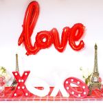 Шар (41''/104 см) Фигура, Надпись "Love", Красный, 1 шт.