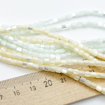 Перламутр тонированный, цвет мятный светлый, размер около 3,5*3,4 мм, цена за 54-55 шт (1/2 нити)
