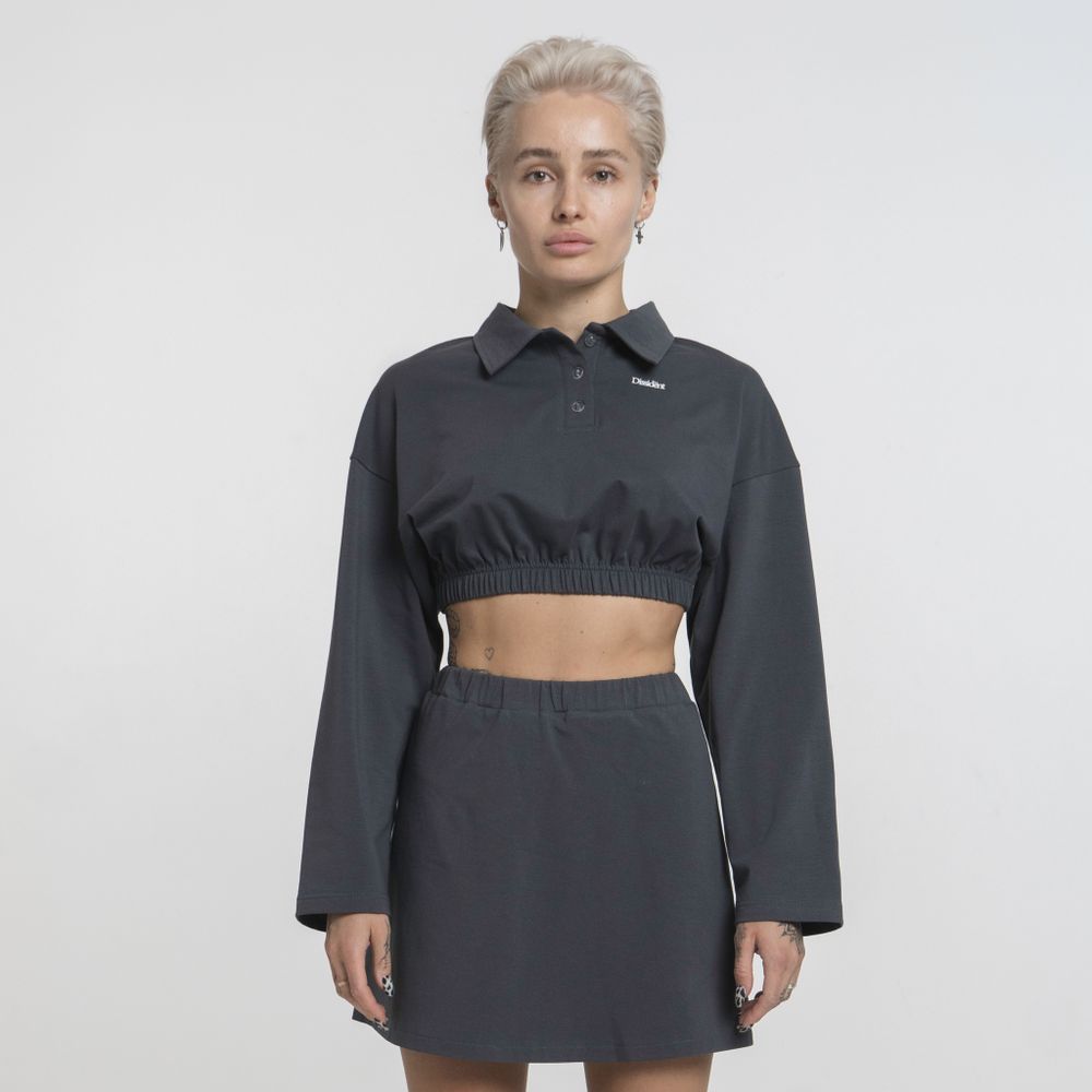 Купить Комплект Dissident Юбка и Кроп-Поло Logo Серые Комплект Dissident Юбка и Кроп-Поло Logo Серые