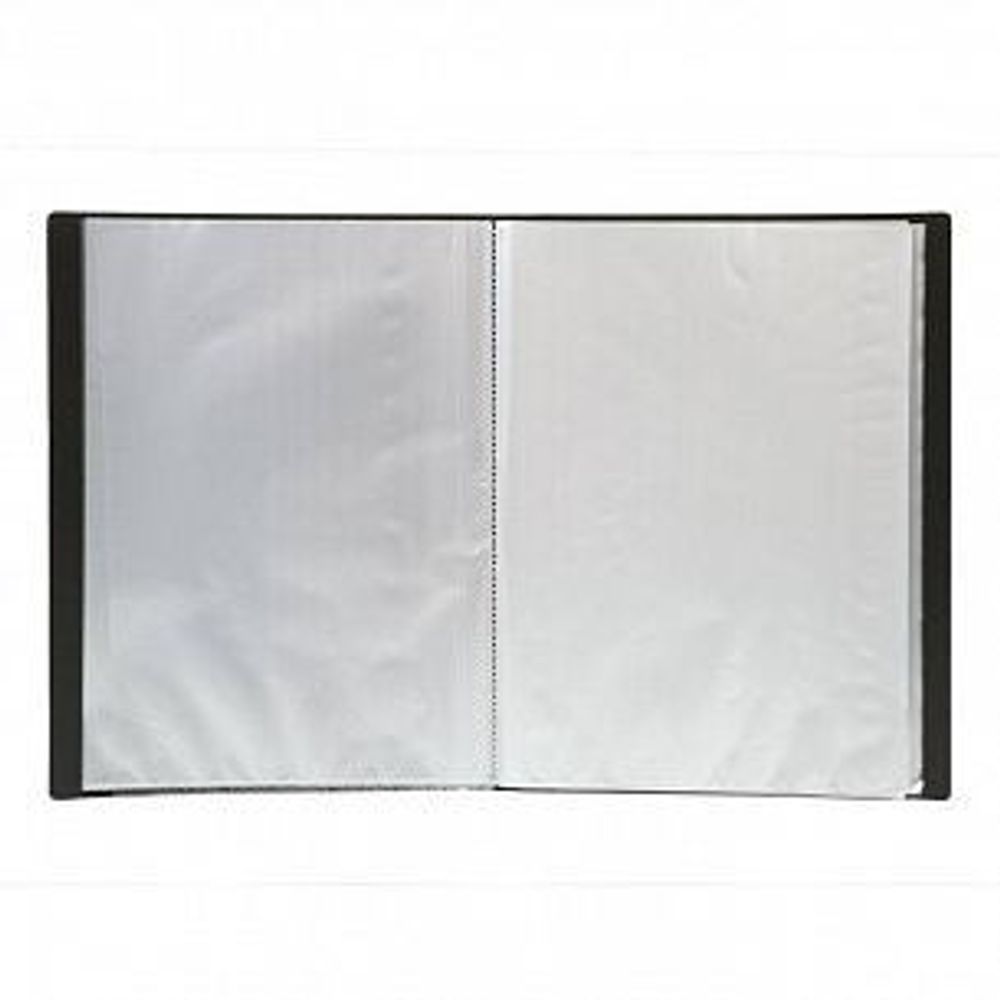 Папка с файлами LITE А4 60 файлов черный пластик 500 мкм