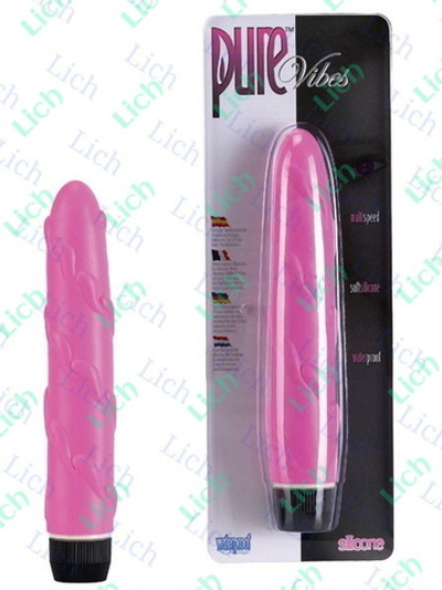 Вибратор рельефный тонкий, розовый