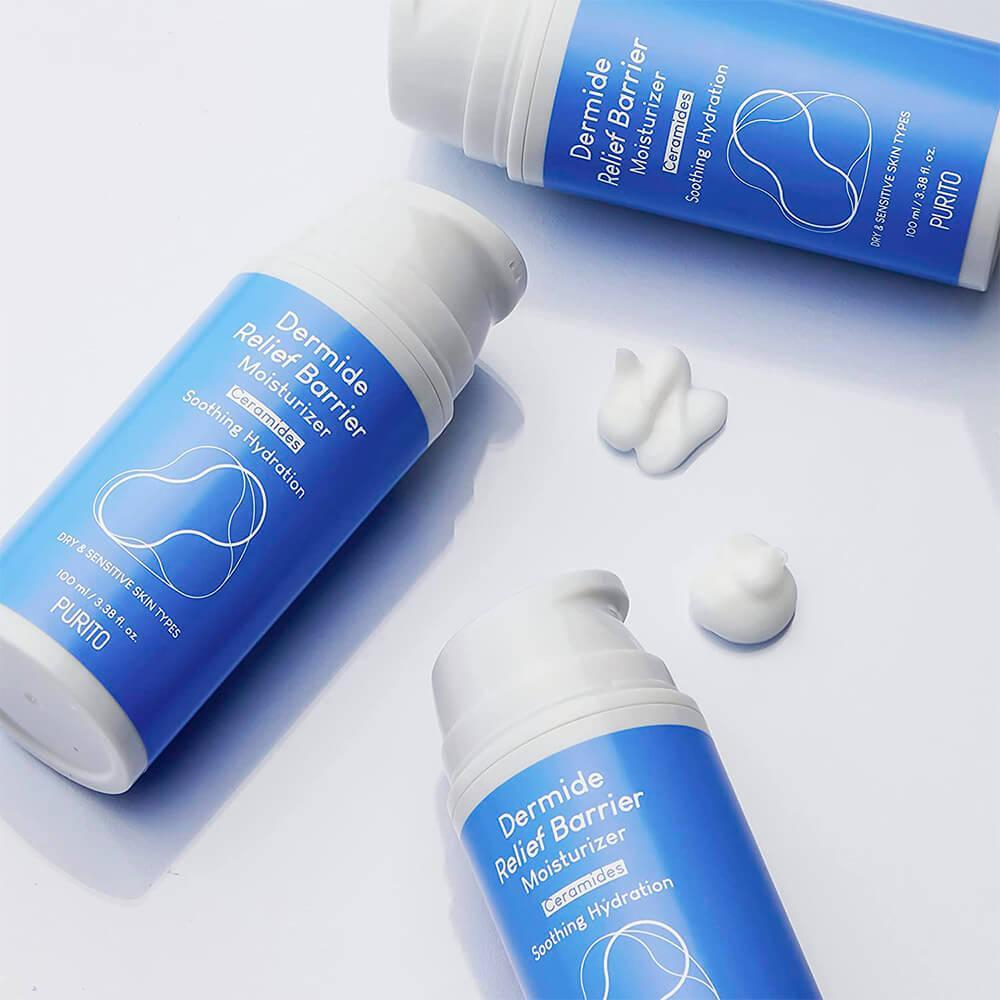 Purito Dermide Relief Barrier Moisturizer восстанавливающий крем с керамидами для сухой и чувствительной кожи