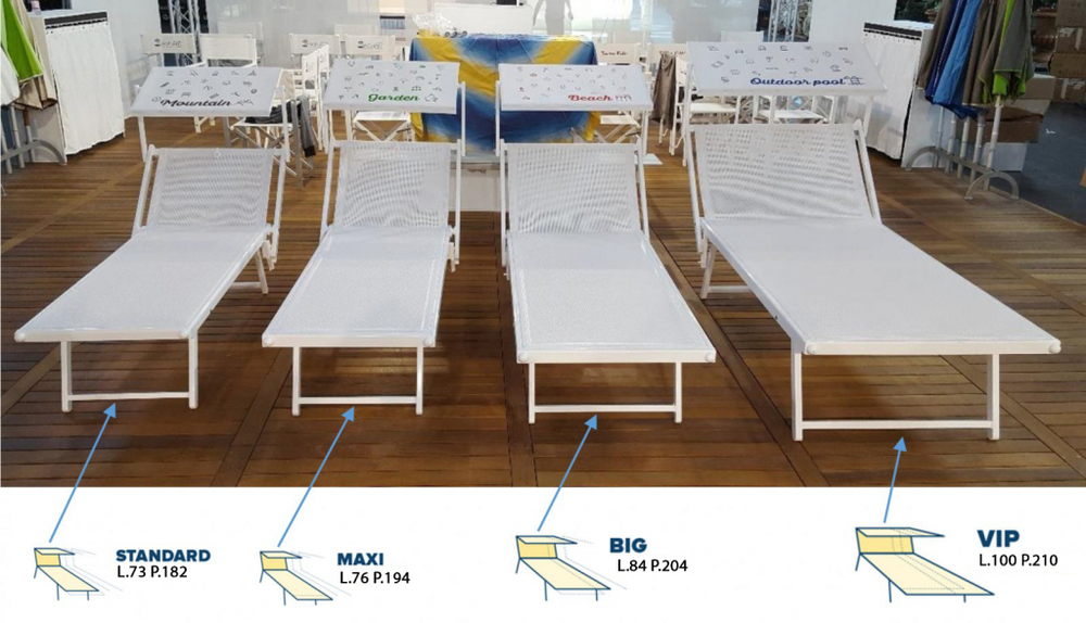 Шезлонг-лежак металлический Magnani 501 Relax, серебристый