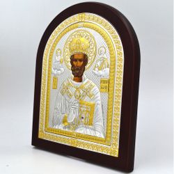 Николай Чудотворец. Серебряная икона. Италия.