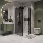 Душевое ограждение Niagara Nova NG-2831-34BLACK (90х90х195) квадрат,черный матовый,дверь распашная,стекло тонированное,1 место