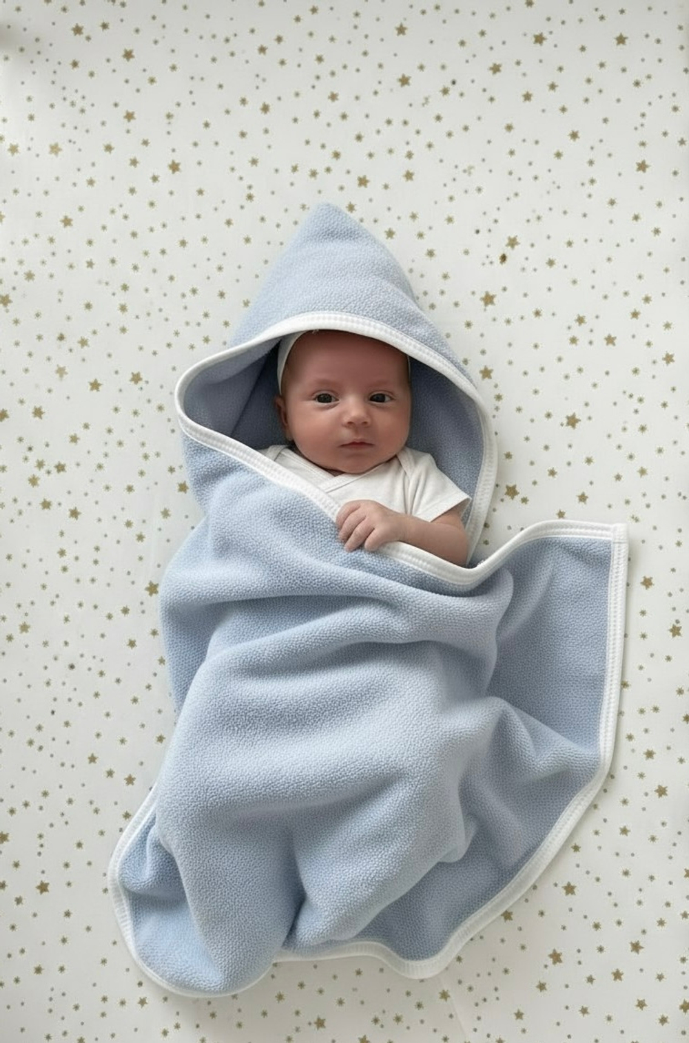 Полотенце детское махровое с уголком голубое с именем