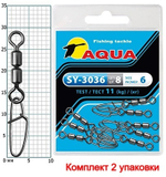 Карабин с вертлюгом для рыбалки SY-3036 №12 (упк. 8 шт.)