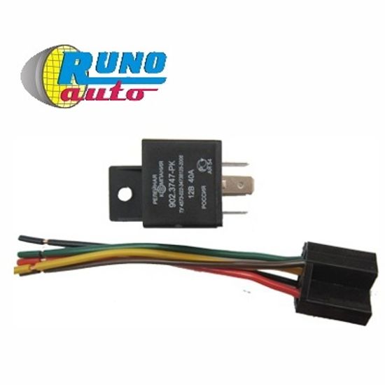 Реле нагрузочное 12В 40А + колодка