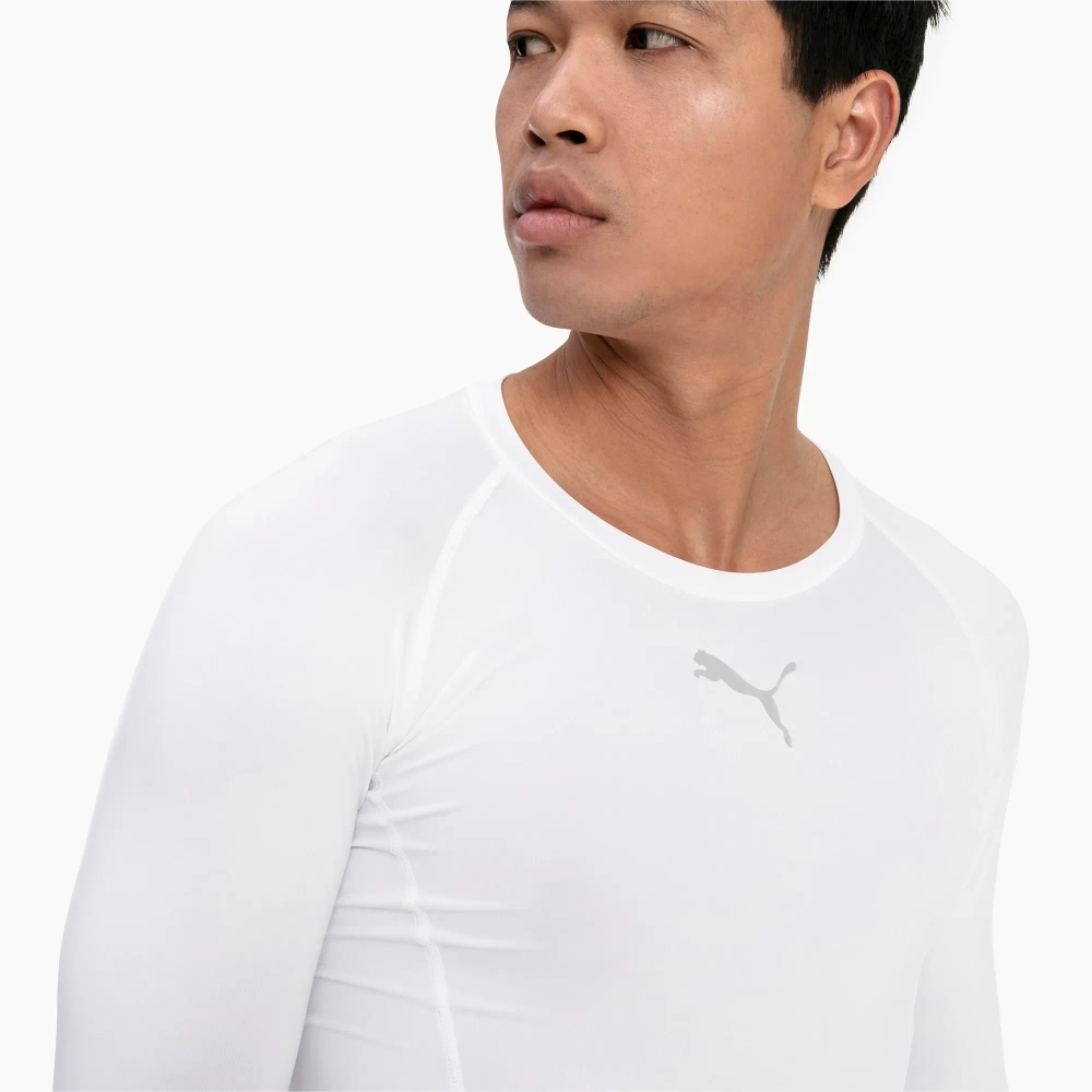 Мужская теннисная футболка теннисная Puma Liga Baselayer Tee Long Sleeve - белый