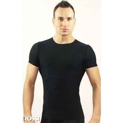 Мужская футболка черная с синими блестящими вкраплениями Romeo Rossi Black Polar