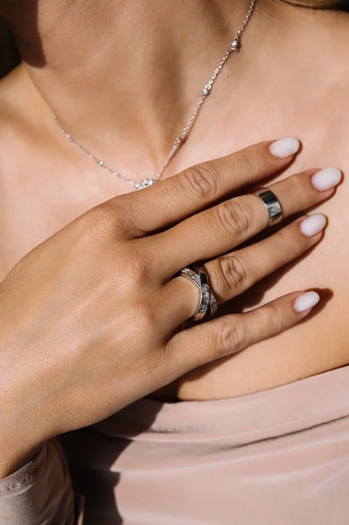 Кольцо "Переплетение" с винтовыми узорами