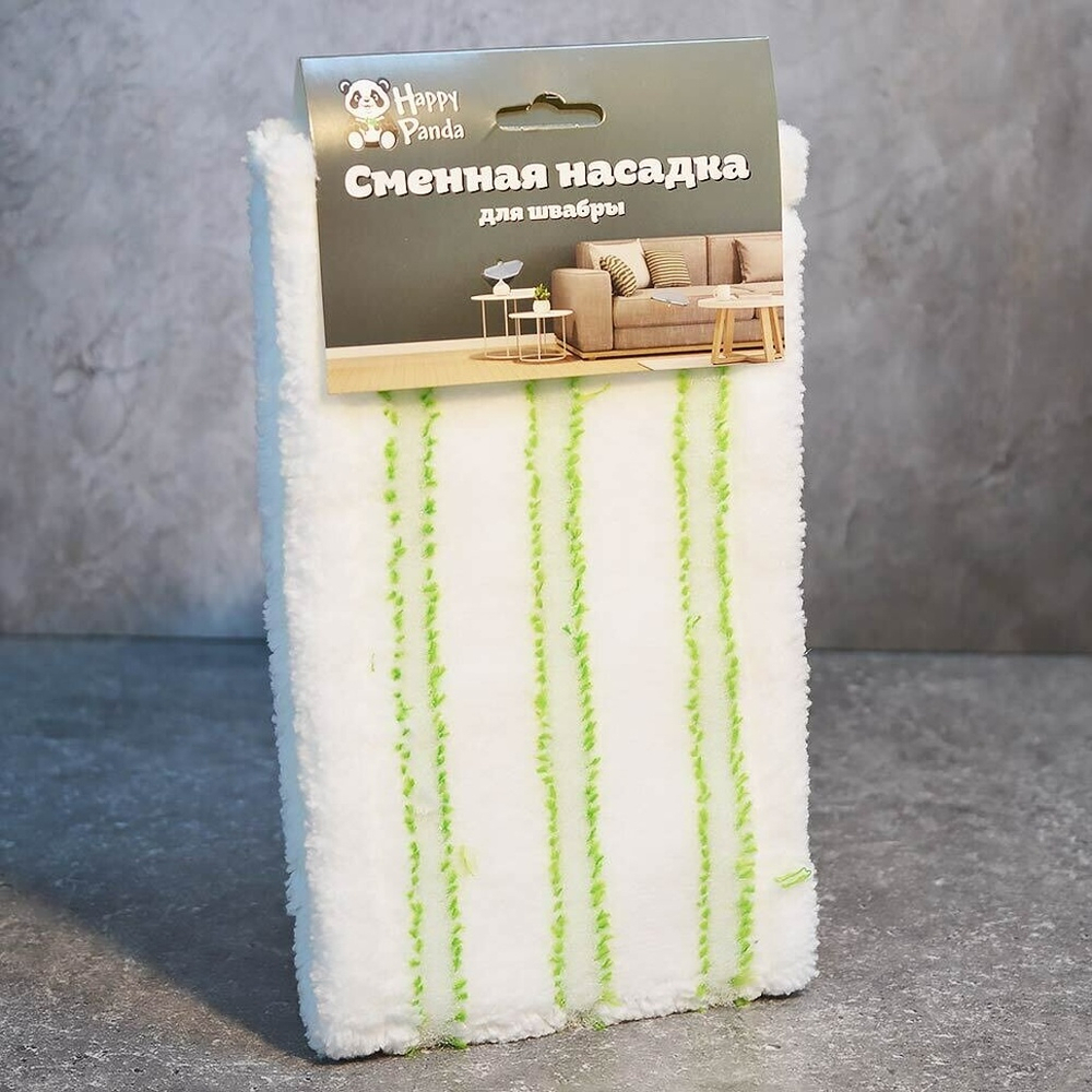 Насадка для швабры из микрофибры с абразивом "Happy Panda"