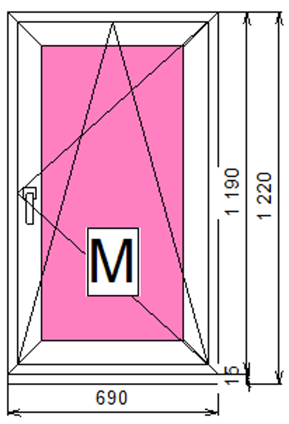 Пластиковое окно 1190 х 690 ТермА Эко + Москитная сетка