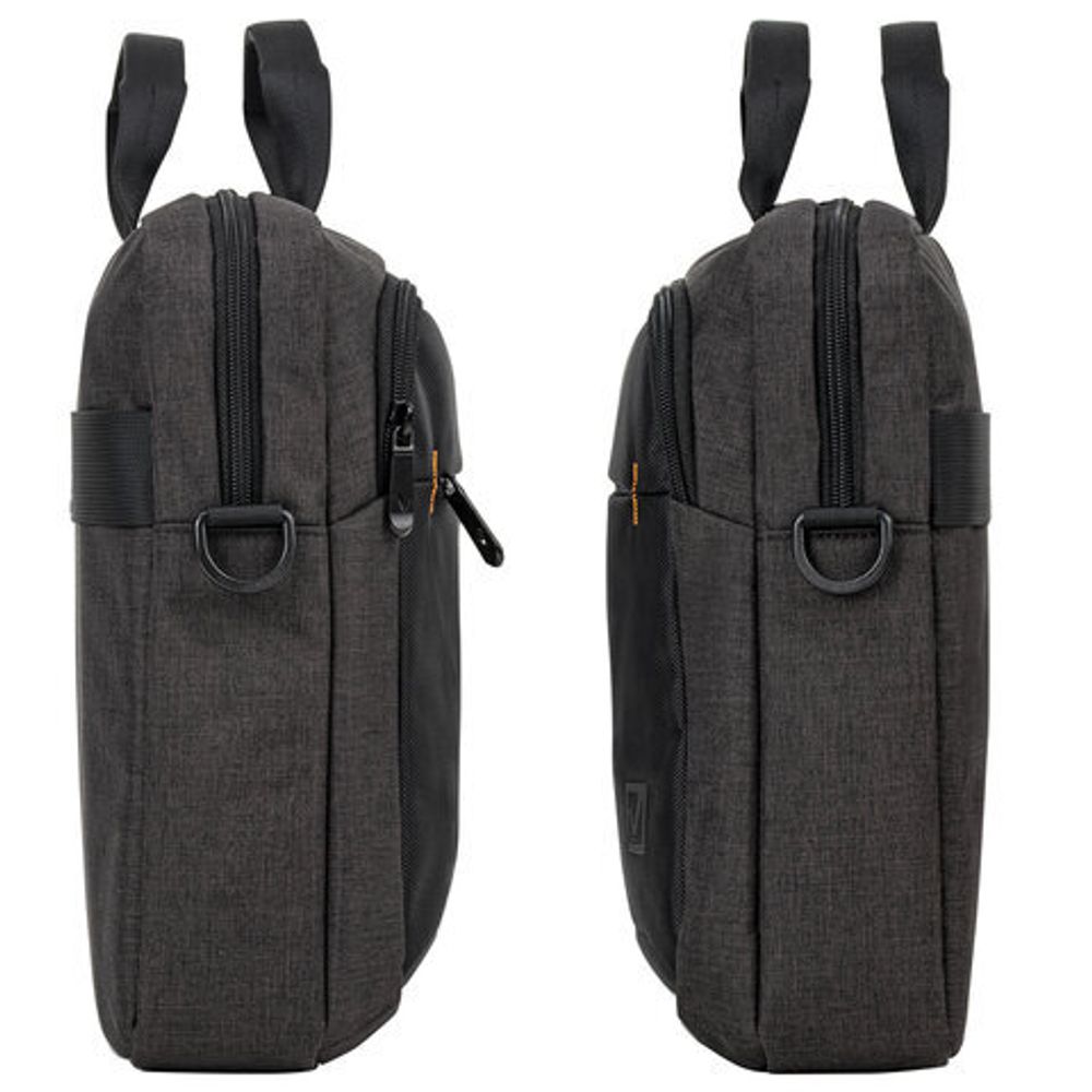 Сумка-портфель BRAUBERG "Pragmatic" с отделением для ноутбука 15-16", серо-черная, 30х42х8 см, 270827