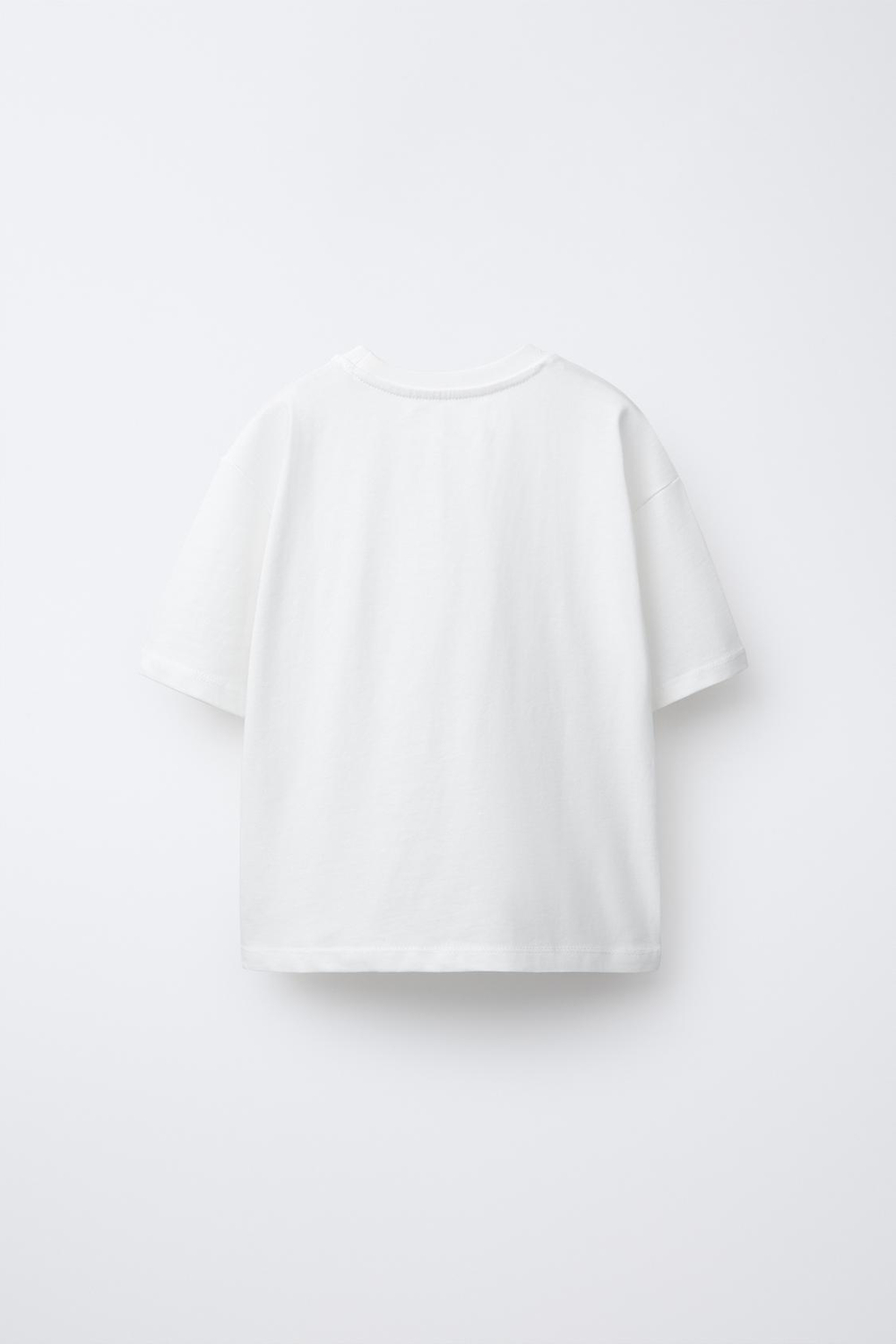 ZARA ФУТБОЛКА С ЦИФРОЙ И СТРАЗАМИ, БЕЛЫЙ