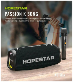 Портативная беспроводная Bluetooth колонка HOPESTAR A6 Max с микрофоном 80Вт/портативная акустика/блютуз колонка (Красная)