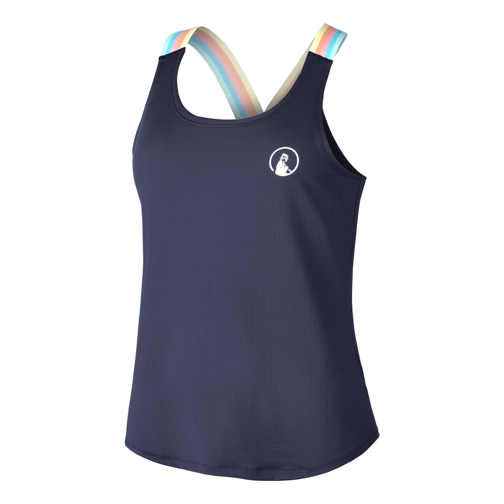 Женская теннисная майка Quiet Please Rainbow Tank Top Women - Dark Blue, Multicoloured