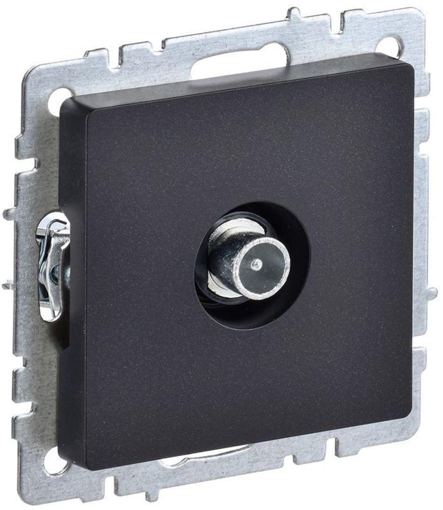 Розетка телевизионная проходная TV СП Brite РТВ10-0-БрЧ механизм черн. IEK BR-A10-P-K02