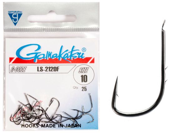 Крючки Gamakatsu LS-2120F HOOKS BLACK разм. 10 25шт.